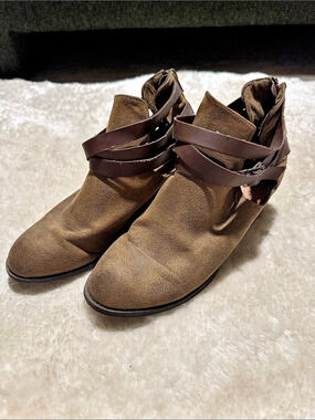 Dolcetta Brown Strappy Ankle Boots